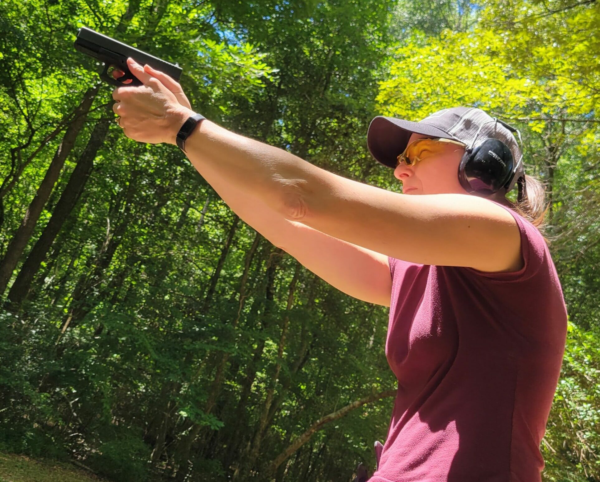 The author firing Federal Syntech at the range