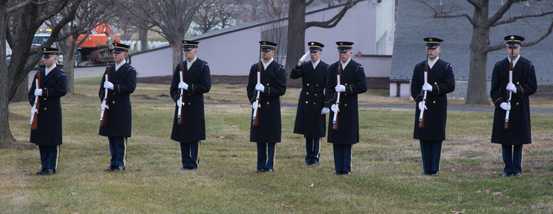 A 21 gun salute at Arlington National Cemetery