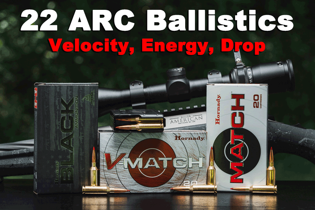 22 ARC rifle and ammunition at a shooting range on a bench