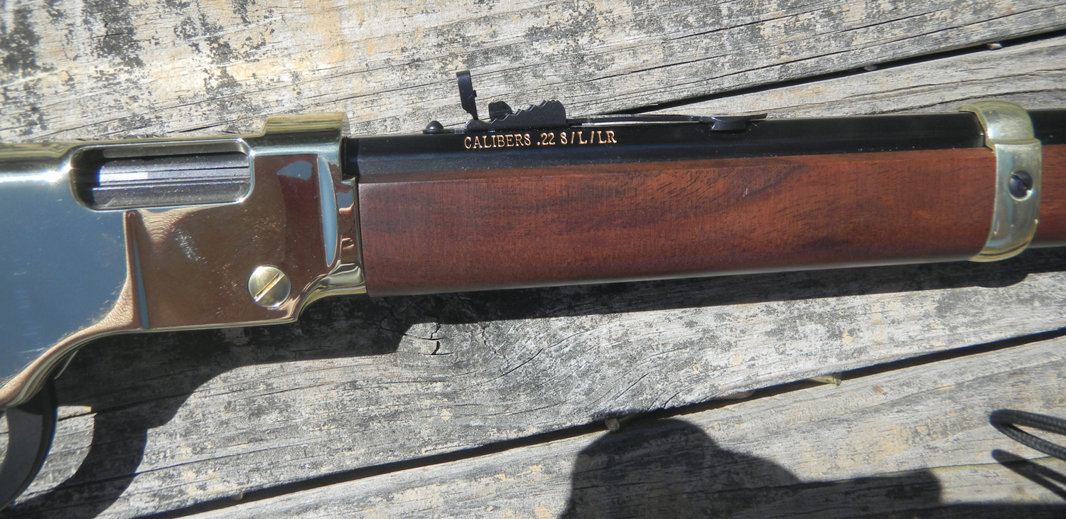 22-LR-engraved-on-Henry-barrel 22 engraved on the Henry barrel