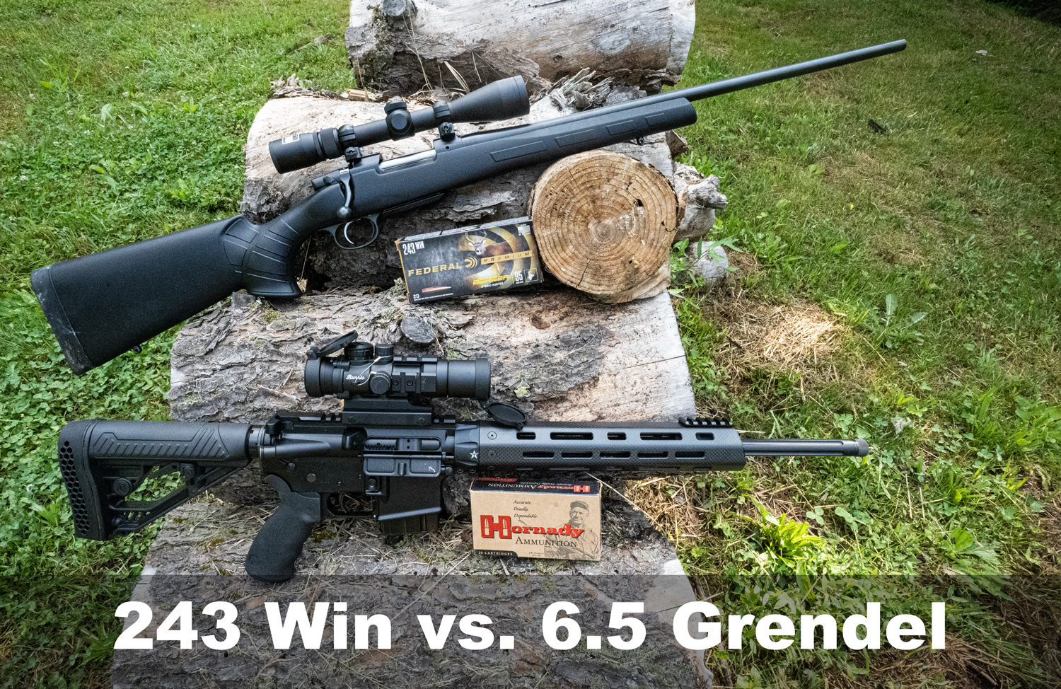 243 vs 6.5 Grendel at a shooting range on display