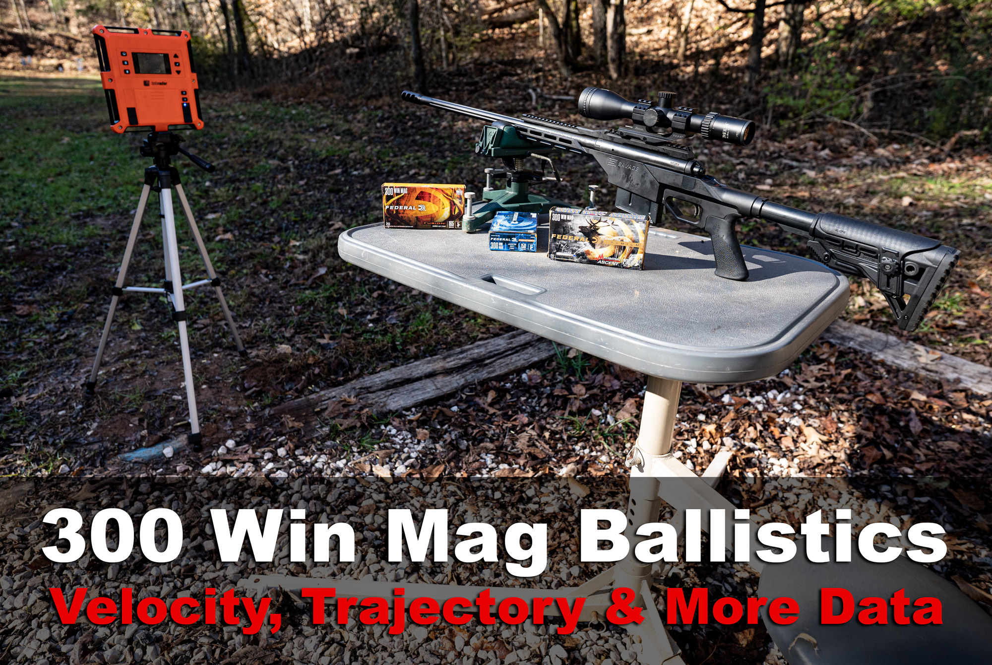 300 win mag ballistics testing with a rifle at a shooting range