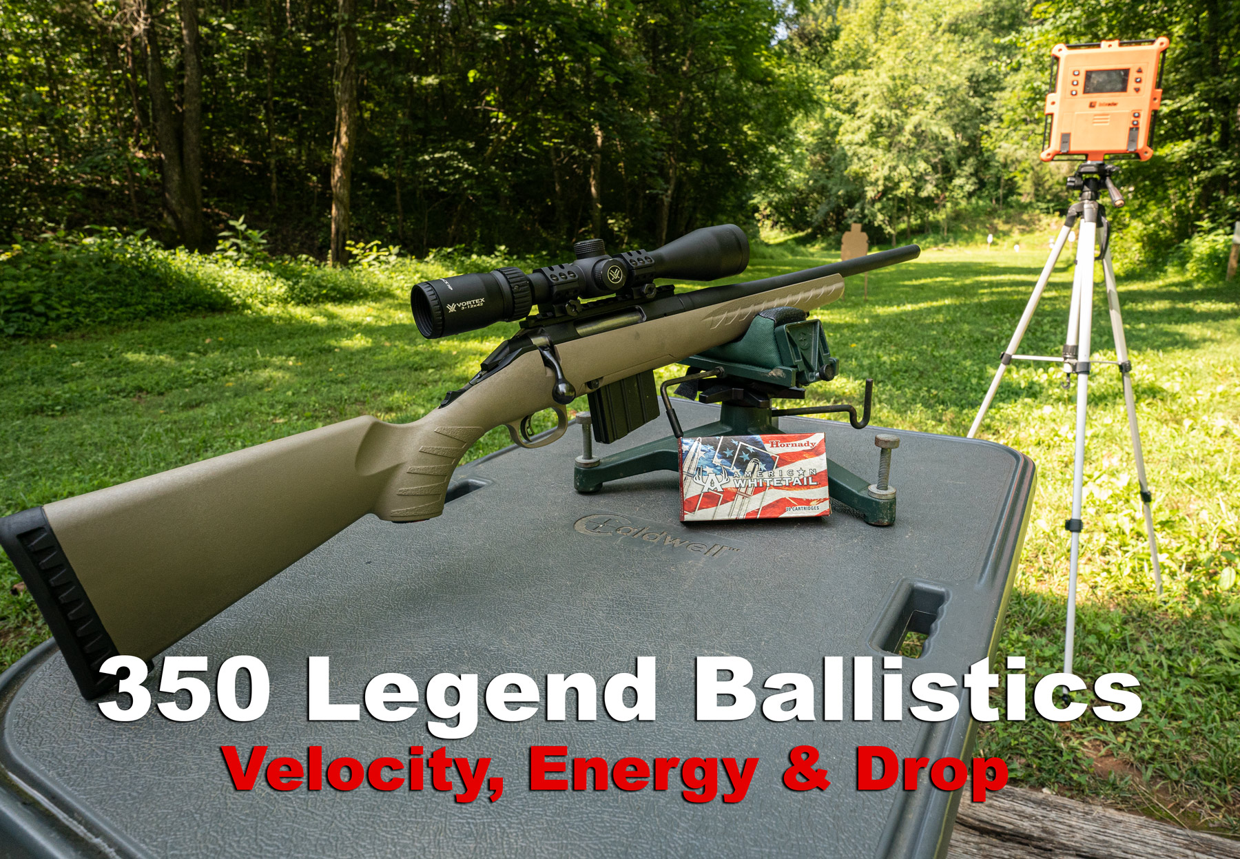 350 legend ballistic testing with a rifle at a shooting range