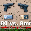 380 vs 9mm pistols and ammo on a target