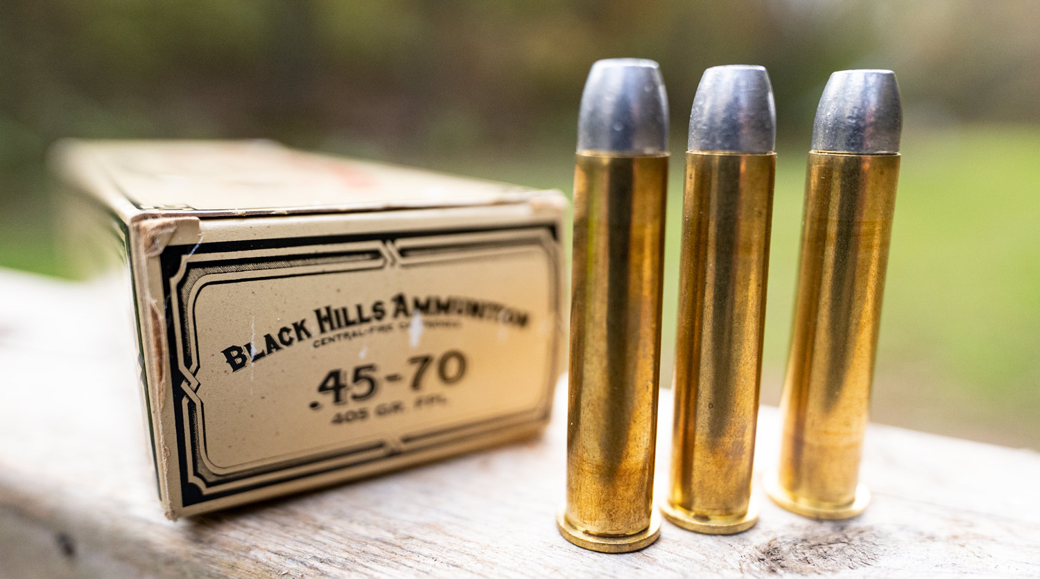 A box of 45-70 ammo made by Black Hills Ammunition