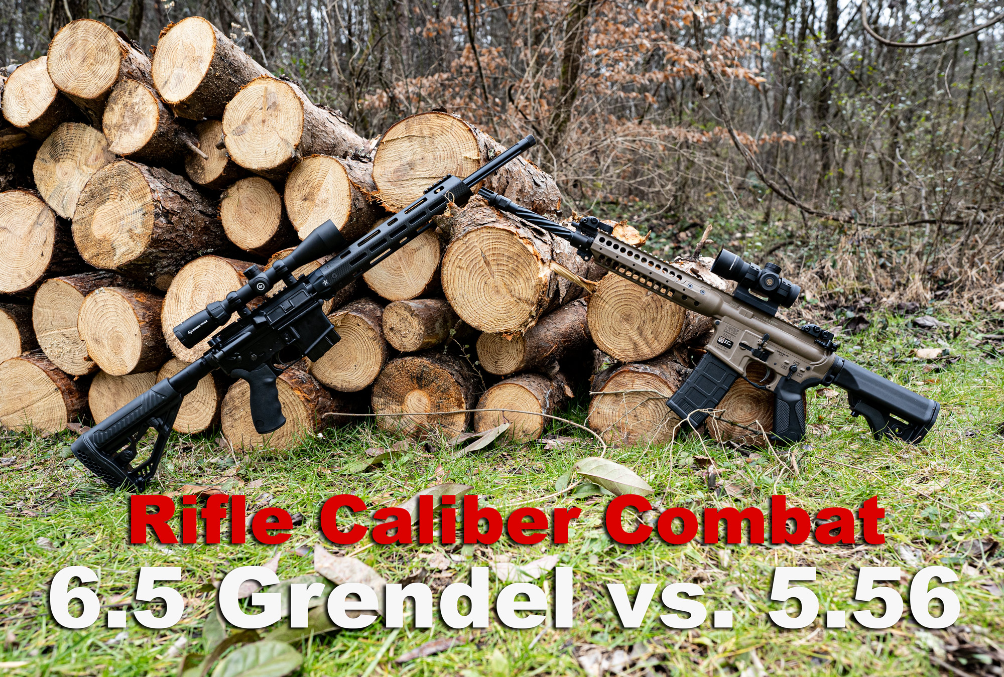 6.5 grendel vs 5.56 rifles side by side at the range