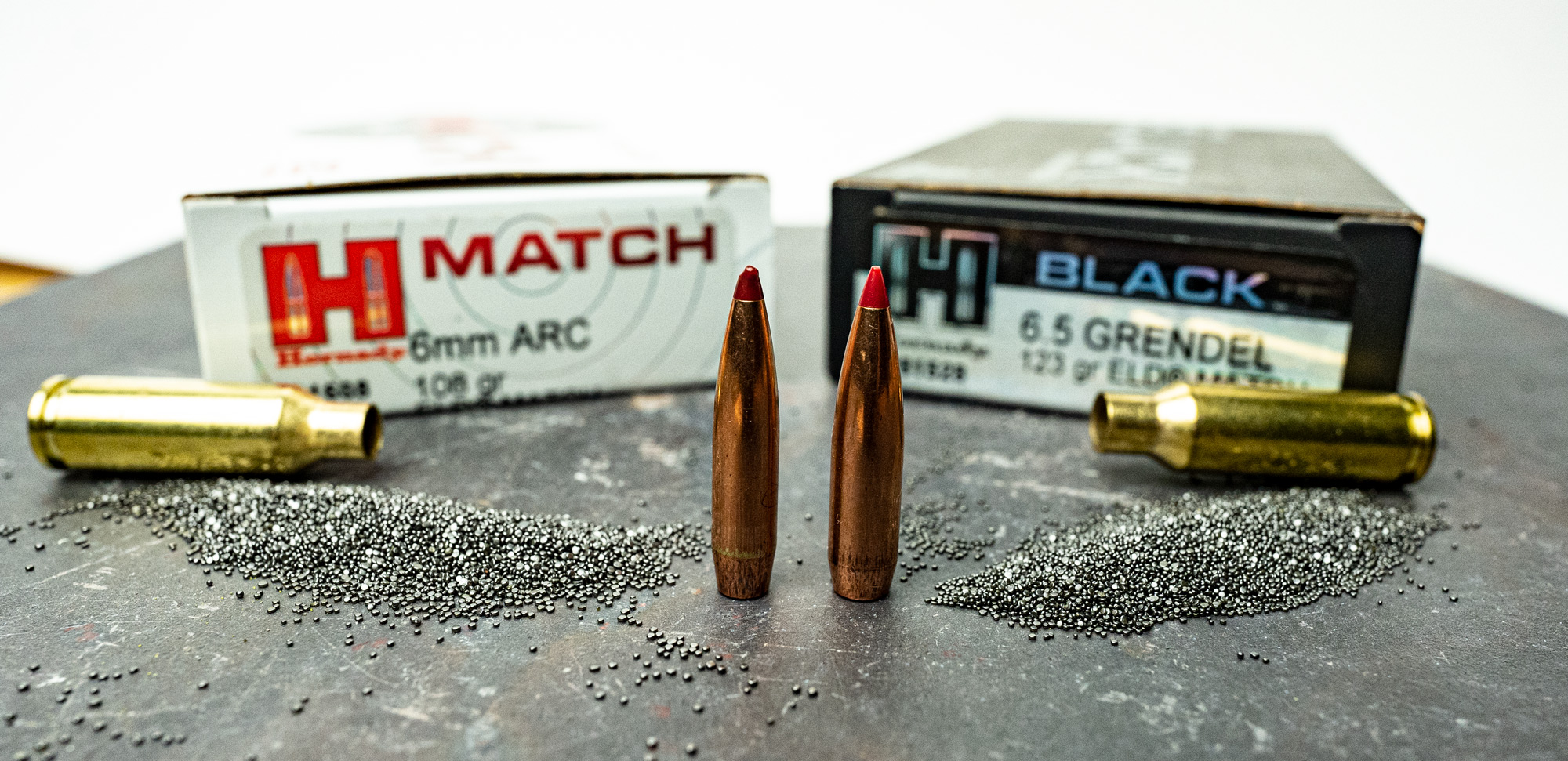 Bullet comparison side by side to show larger 6.5 Grendel bullet
