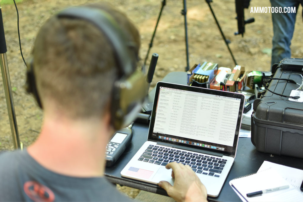 recording data from silencer testing at the shooting range