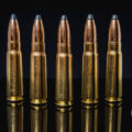 A row of soft point lead bullets
