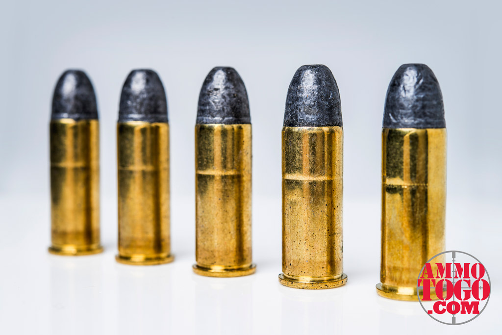 a row of .44 caliber lead round nose bullets