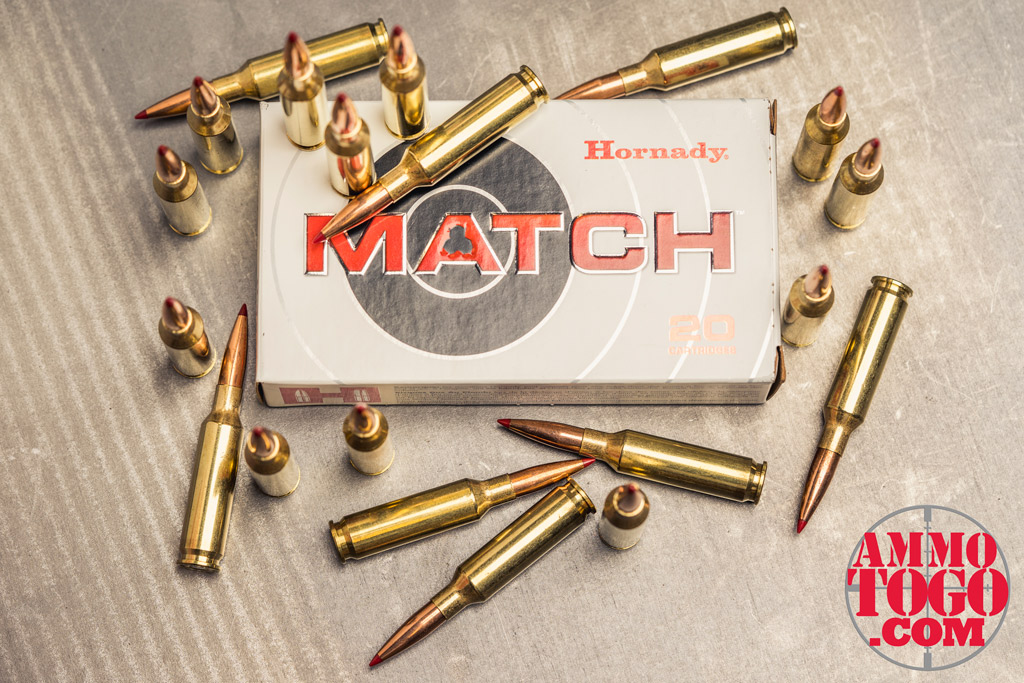 a photo of hornady match 6.5 creedmoor rifle ammo 