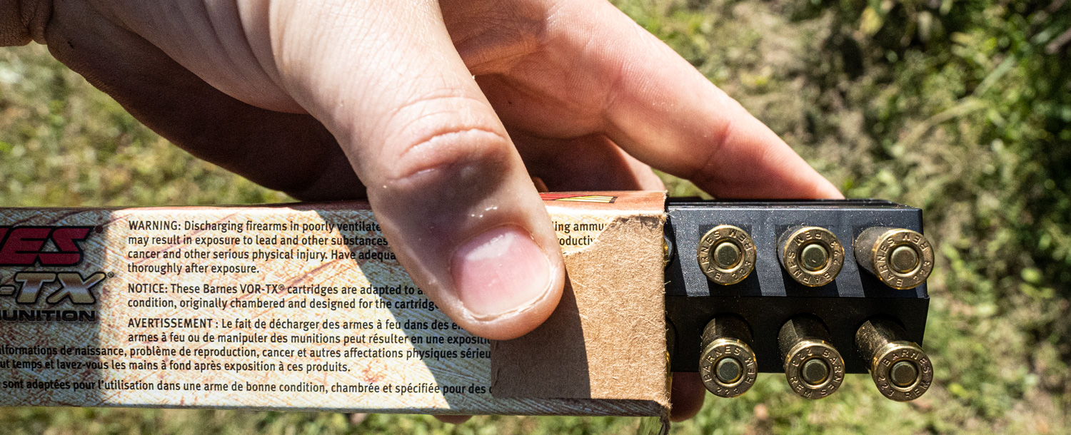 Barnes VOR-TX ammo box at the range