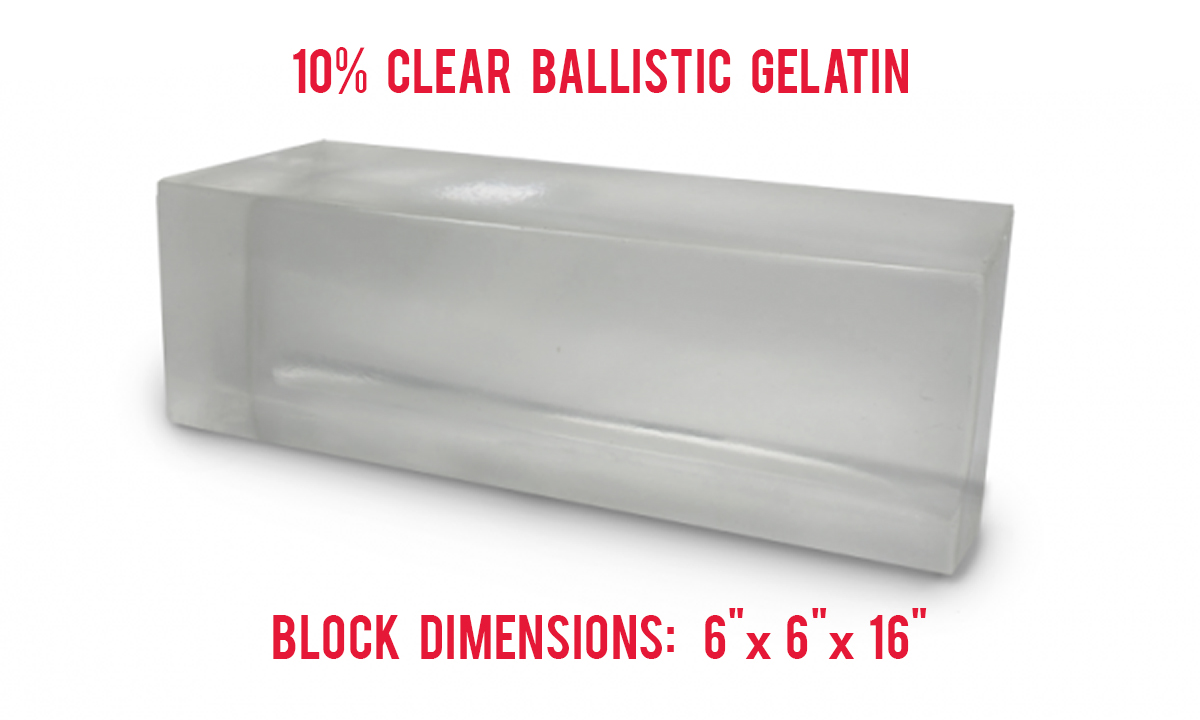 Clear Ballistics - 10% BALLISTIC GELATIN FBI BLOCK (16 × 6 × 6 in) 