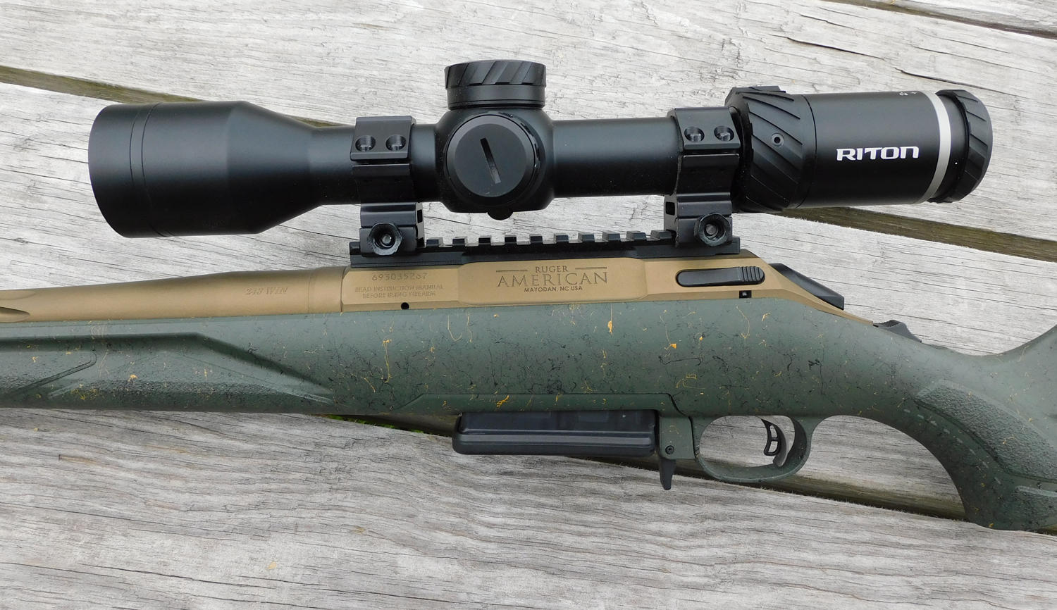 Close-up-of-Ruger-American-Gen-2-Predator-stock A close up of the rifle's receiver