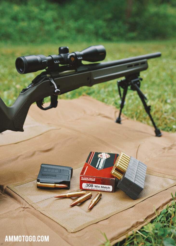 Ruger American Predator shooting ammunition down range 