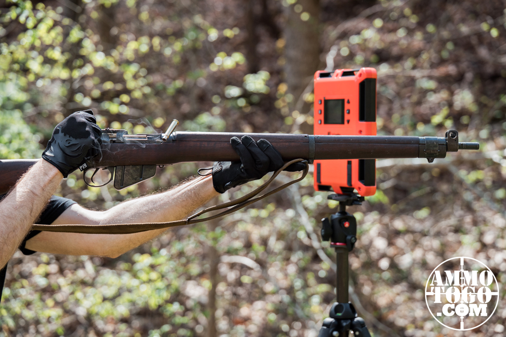 Firing 303 British rifle The author firing 303 British at the range with a chronograph