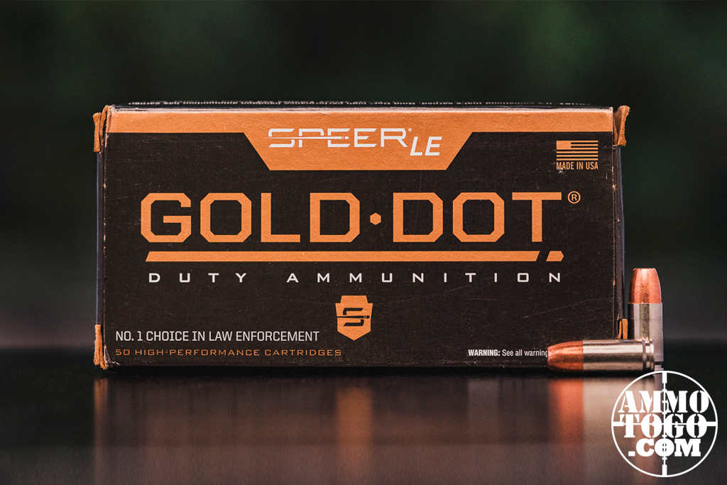 Speer 9mm ammo is displayed at a shooting range