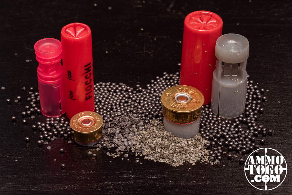 12 gauge and 28 gauge shotshells dissected Dissected 28 gauge and 12 gauge shotshells side by side