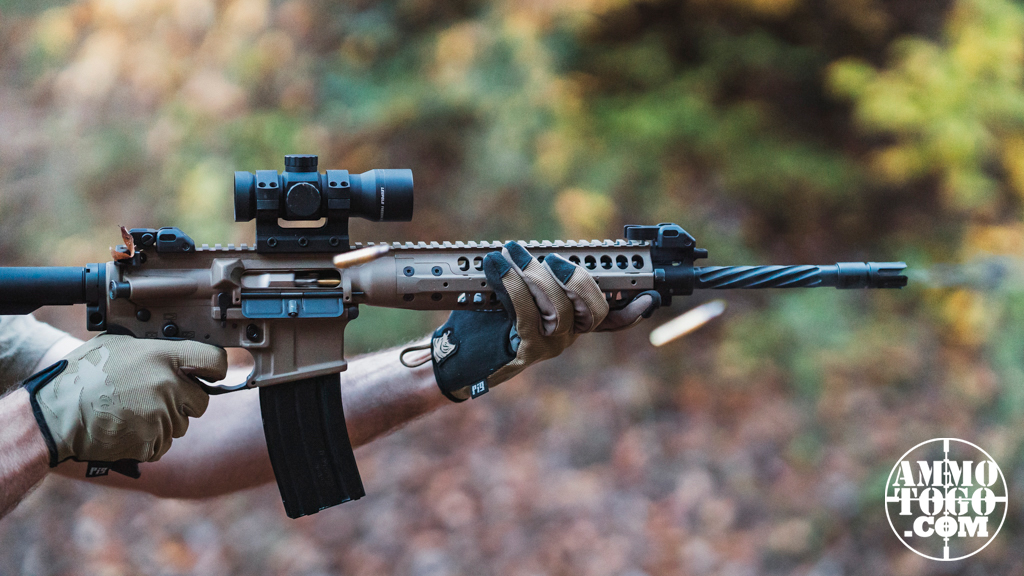Firing an AR-15 at the range