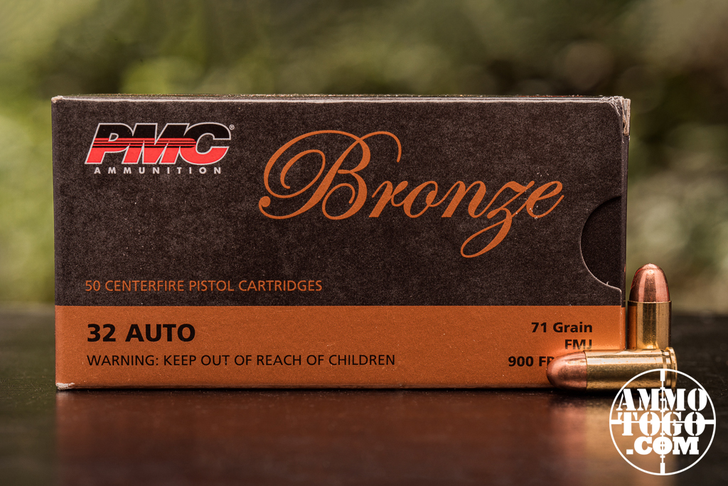 PMC 32 ACP ammo PMC 32 ACP ammo displayed at a shooting range