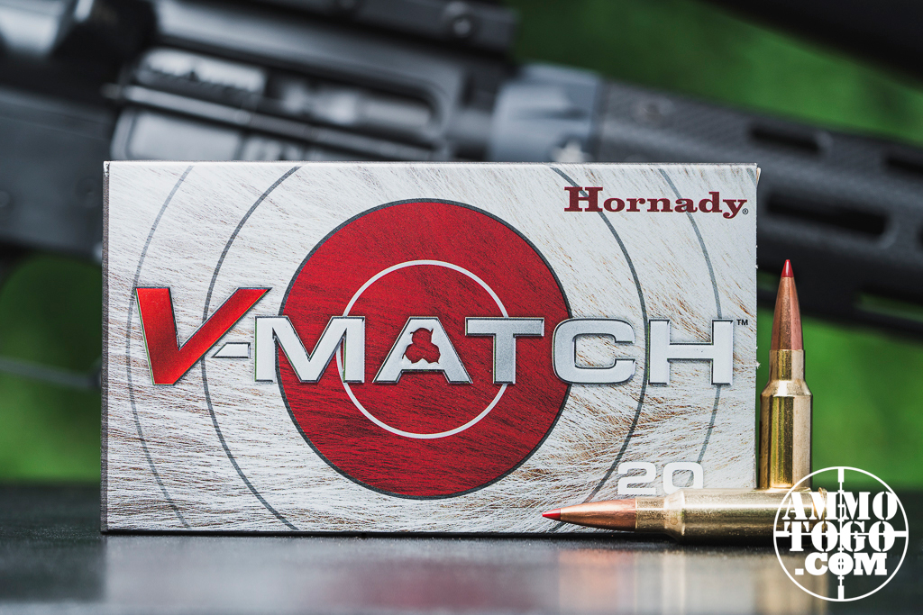 Hornady V-Match 6.5 Grendel ammo on display at the shooting range