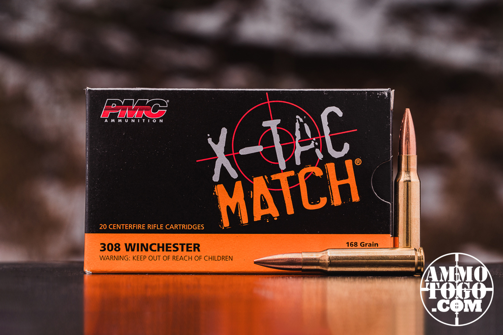 PMC X-TAC 308 ammo PMC X-TAC 308 ammo displayed on a shooting bench