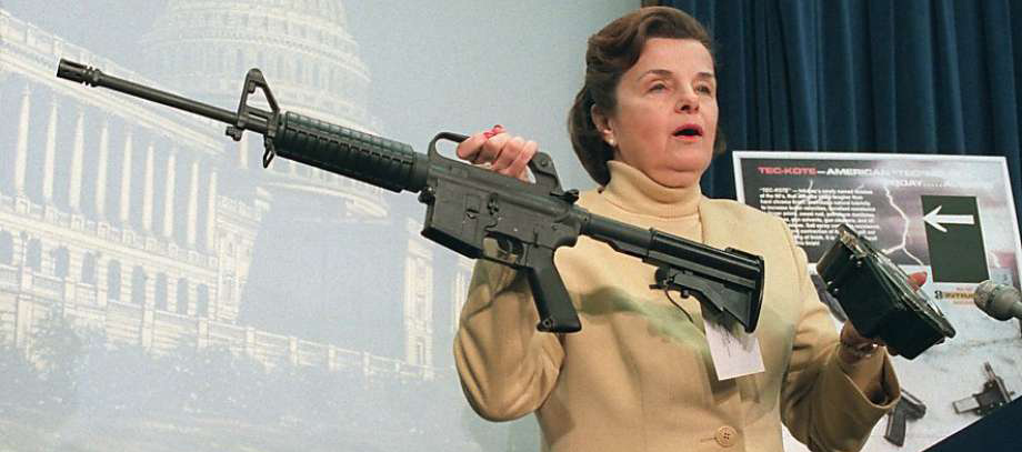 dianne feinstein holding ak 47