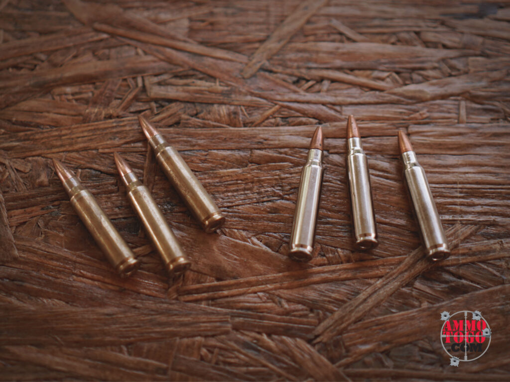 Single rounds of ammunition on a table