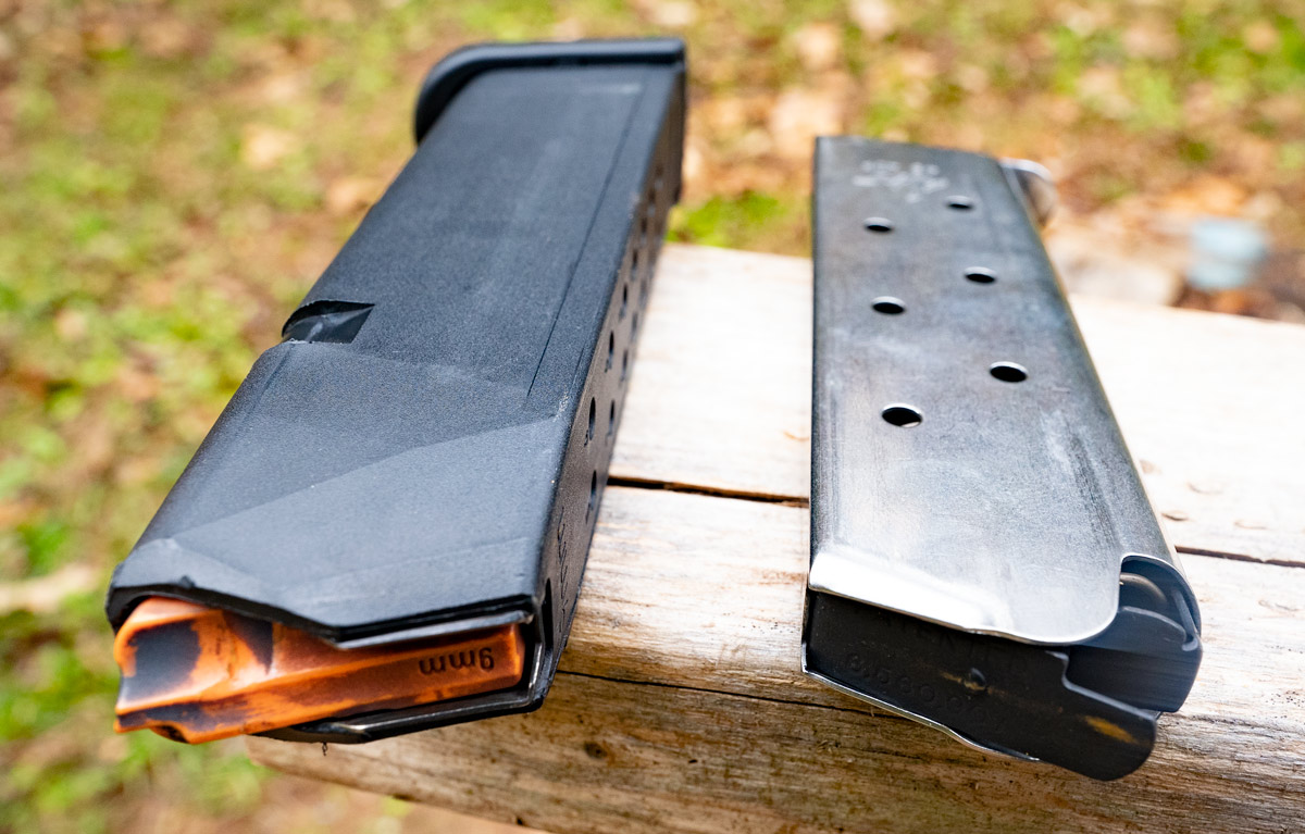 A Glock magazine vs a 1911 magazine