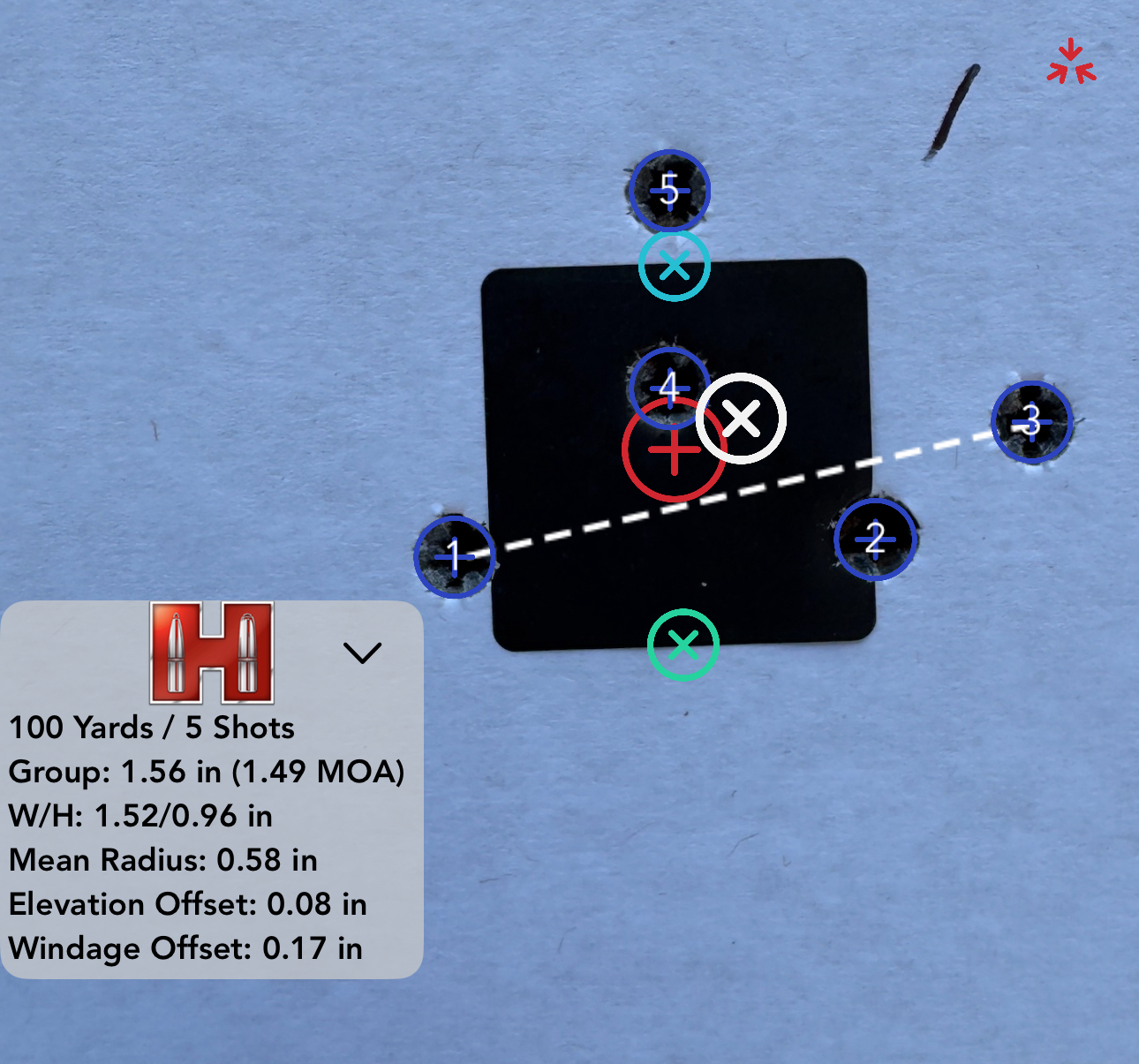 77 grain 100yd Group: 1.49moa