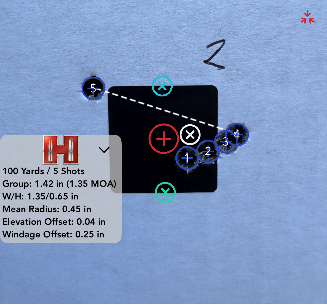 77 grain 100yd Group: 1.35 moa