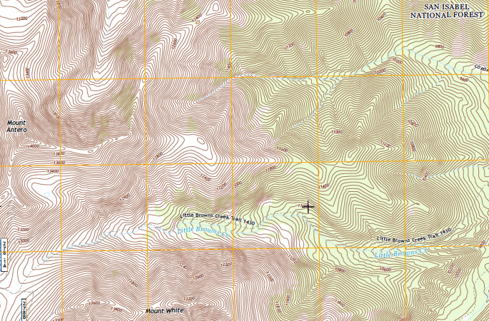 USGS US Topo 7.5 - minute map for MOUNT ANTERO, CO Quadrangle. San Isabel National Forest, Colorado