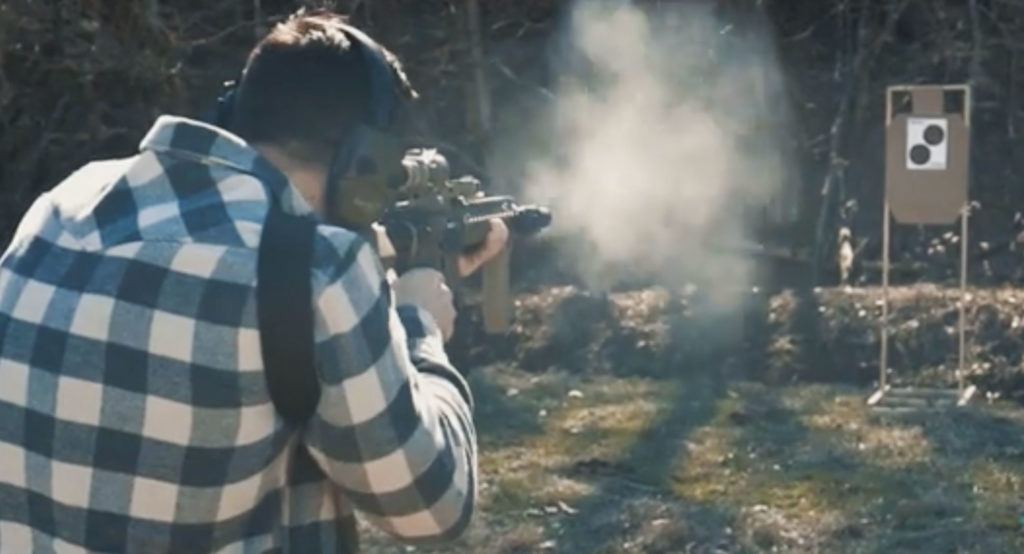 Shooting a .223 caliber AR-15 at the range