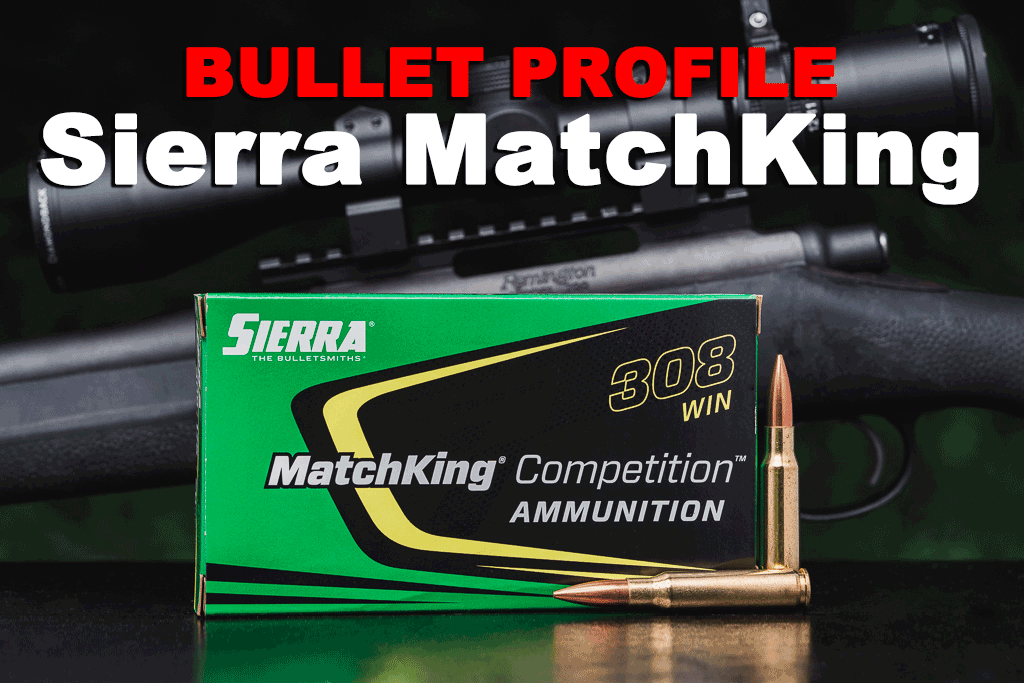 A box of Sierra MatchKing ammo in front of a 223 rifle