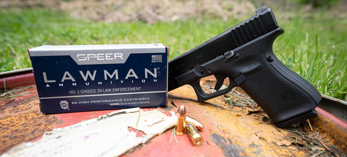 Speer Lawman 9mm ammo at the shooting range