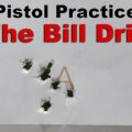 A target used to shoot the bill drill at a shooting range