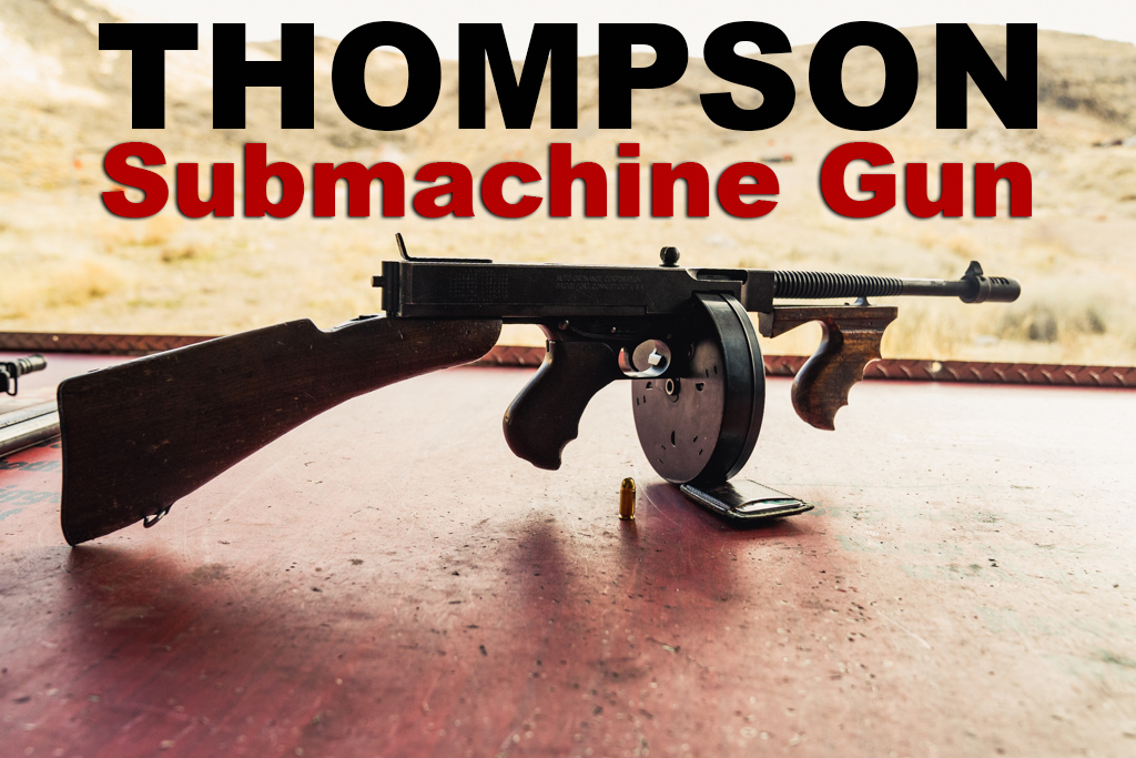 Thompson submachine gun at a shooting range