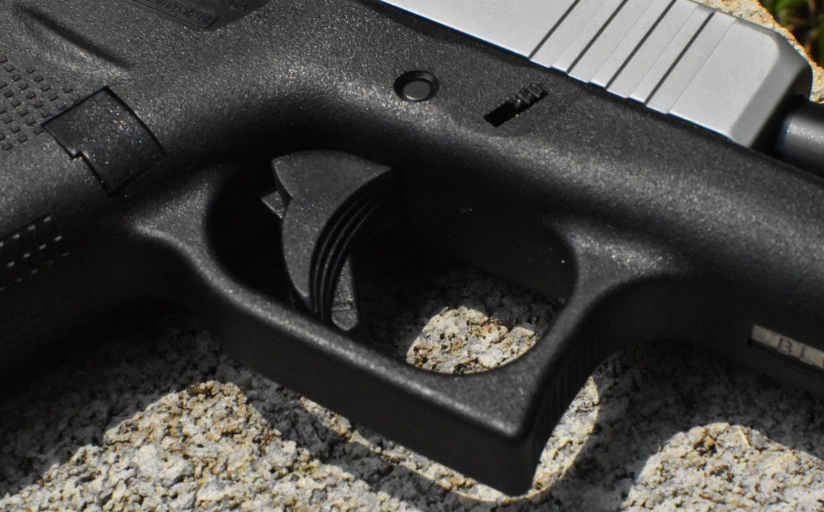 A trigger and trigger guard close-up 