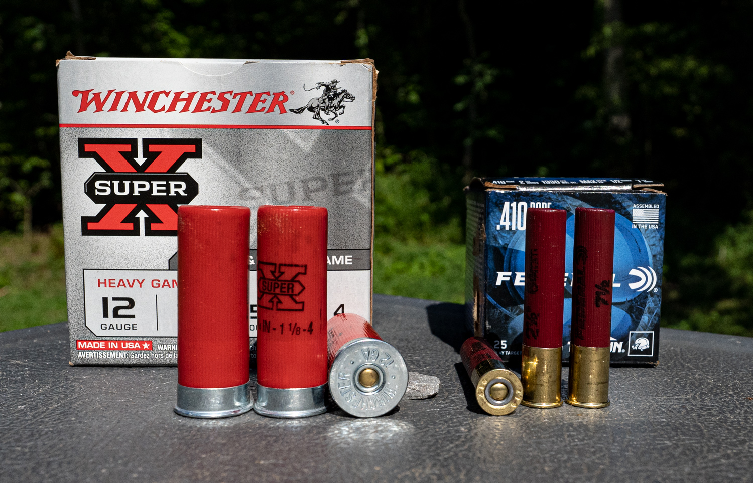 Winchester 12 gauge ammo vs Federal 410 bore ammo