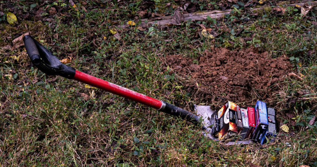 burying ammo in a yard