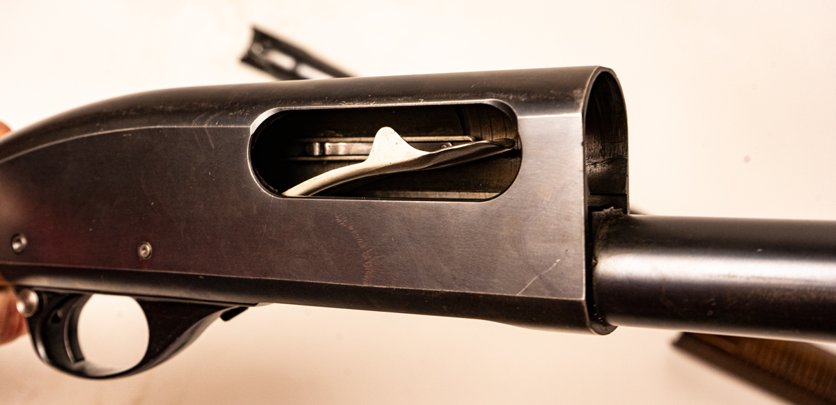 close up of a shotgun action