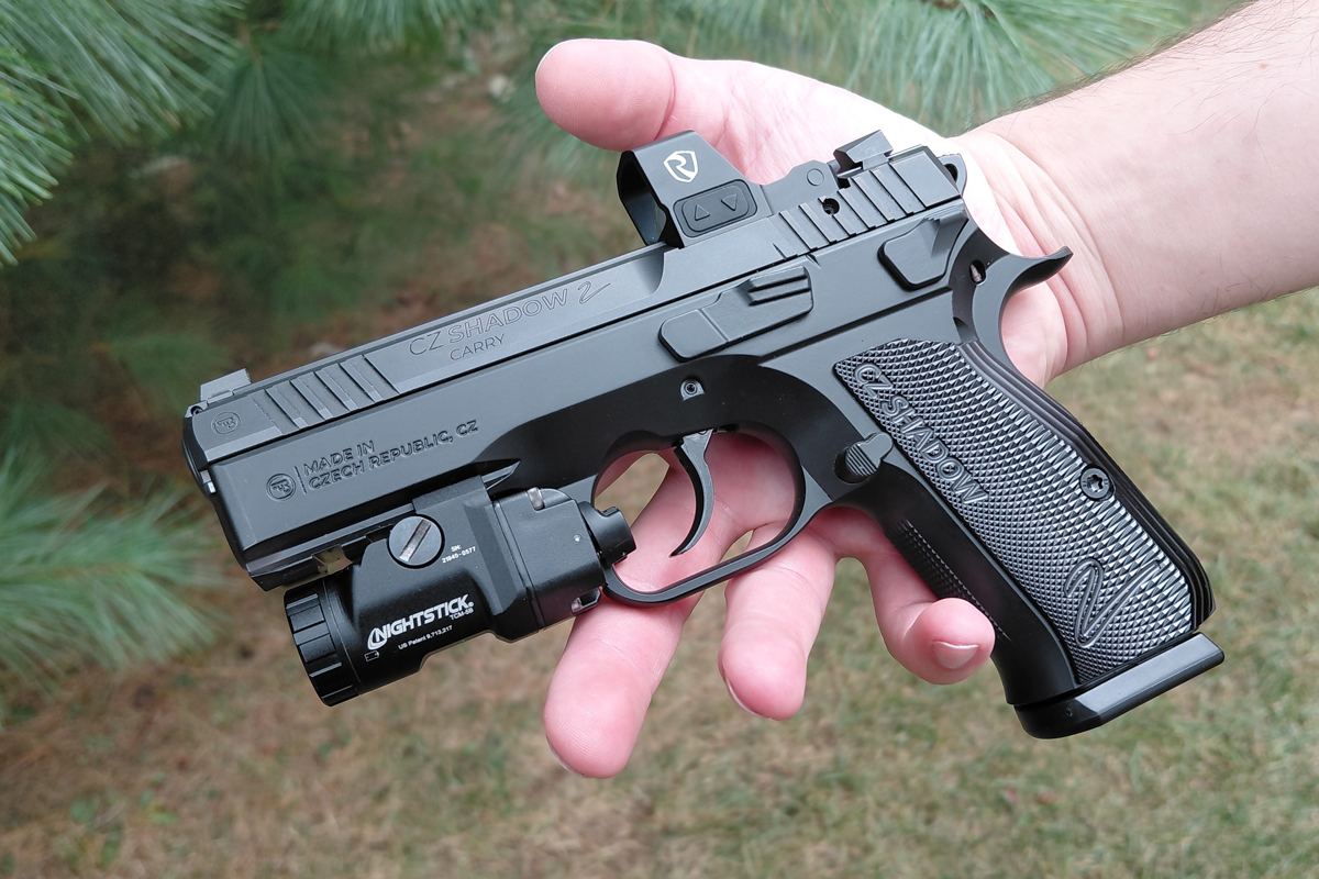 A look at the left side of the CZ Shadow 2 Carry pistol