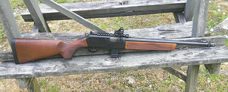 henry-homesteader-asr-muzzle-brake The Henry Homesteader 9mm carbine on a bench