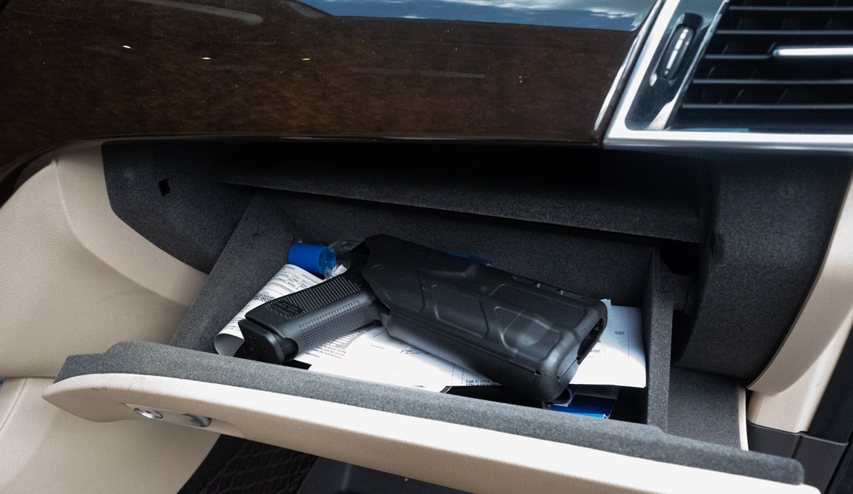 pistol left in a glove box