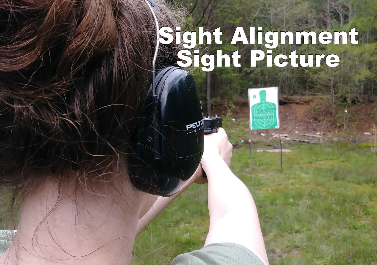 using proper sight alignment and sight picture at the shooting range