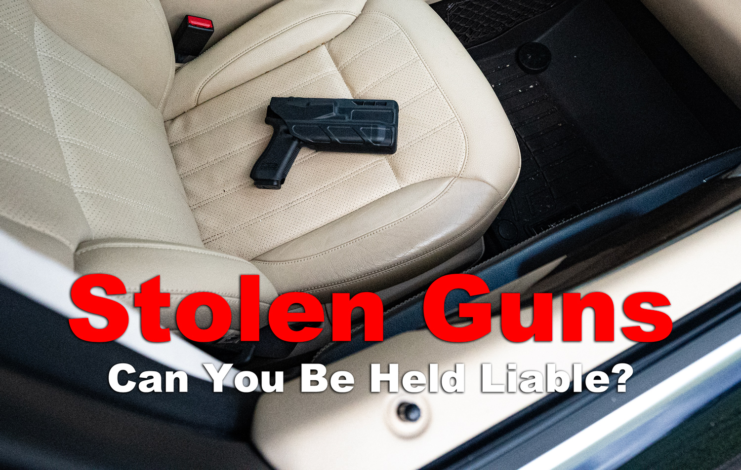 A potential stolen gun left unattended in the front seat of a vehicle